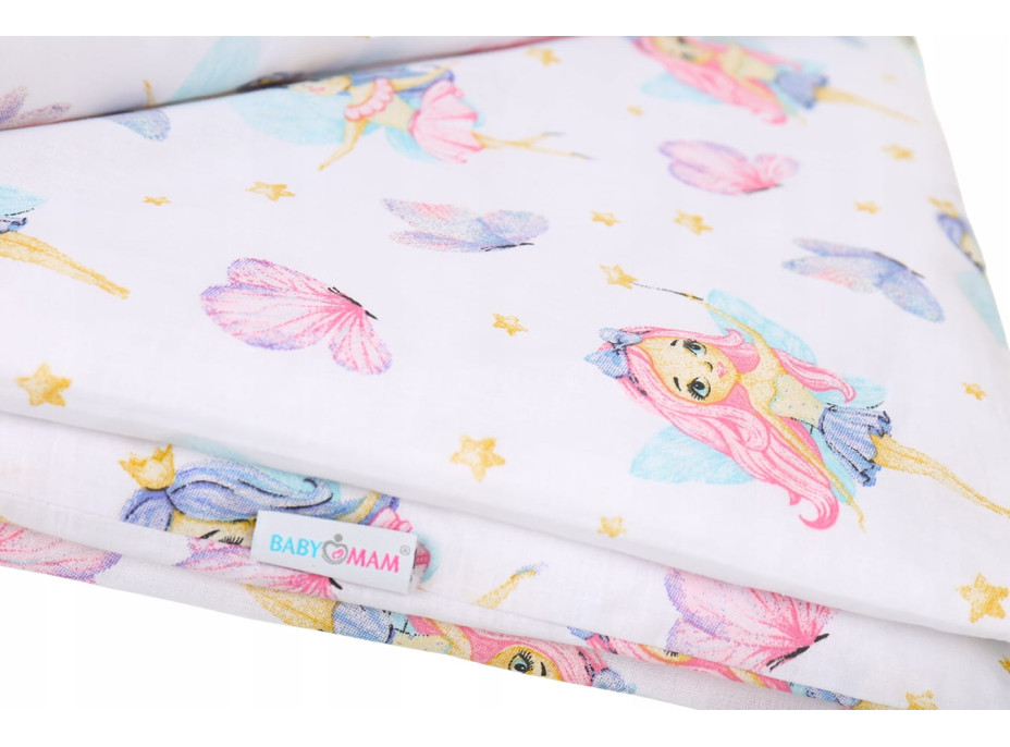 Detské bavlnené obliečky do postieľky 135x100 cm BABYMAM PREMIUM - Víly