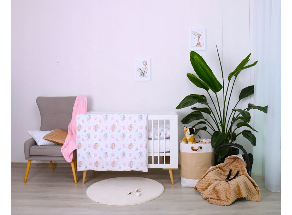 Detské bavlnené obliečky do postieľky 135x100 cm BABYMAM PREMIUM - Víly