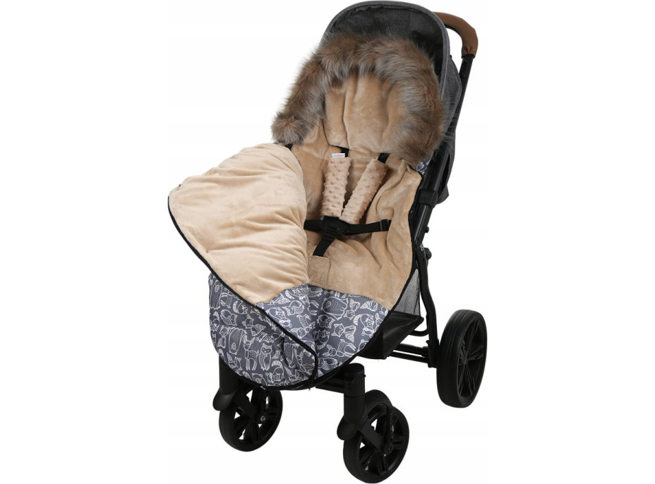 Detský fusak do kočíka BABYMAM Maxi - Boho/béžový