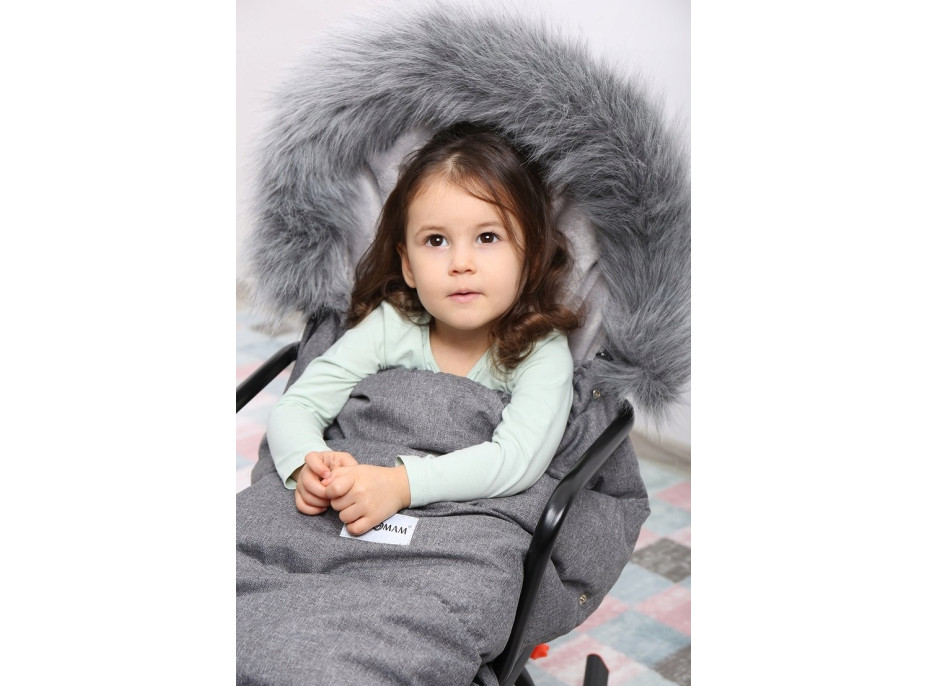 Detský fusak do kočíka BABYMAM Maxi - tmavo šedý melange