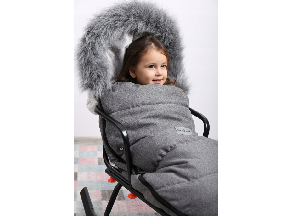Detský fusak do kočíka BABYMAM Maxi - tmavo šedý melange