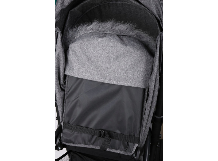 Detský fusak do kočíka BABYMAM Maxi - tmavo šedý melange