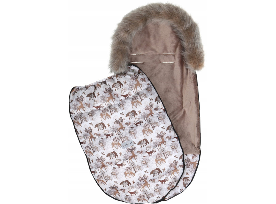 Detský fusak do kočíka BABYMAM Maxi - Zimný les/cappuccino