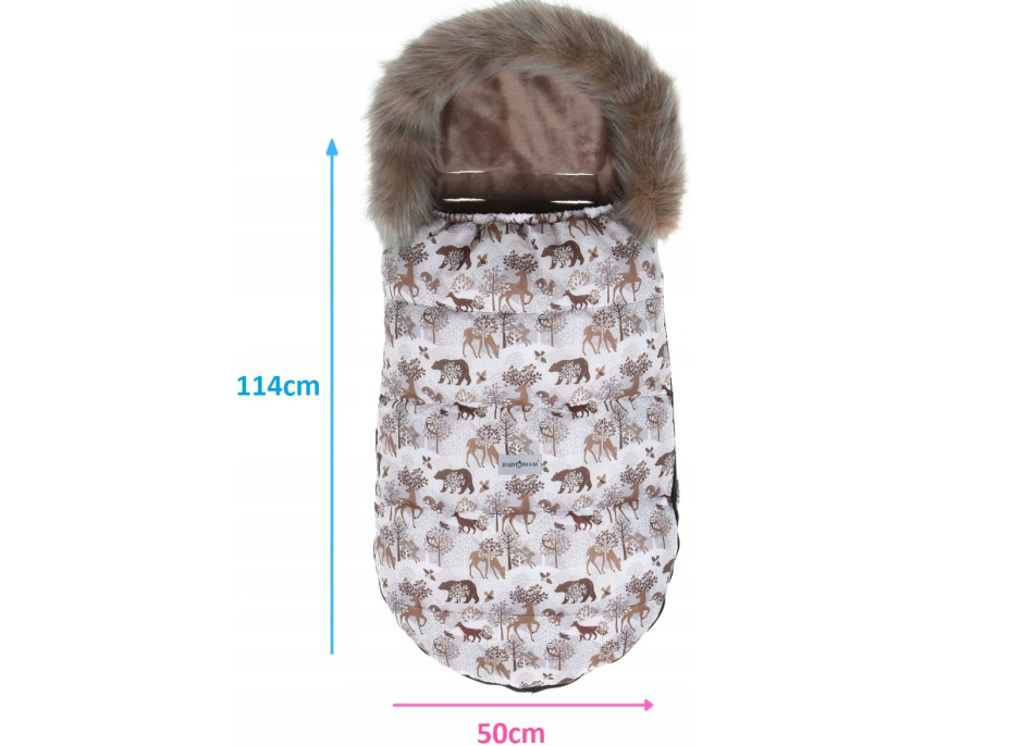 Detský fusak do kočíka BABYMAM Maxi - Zimný les/cappuccino