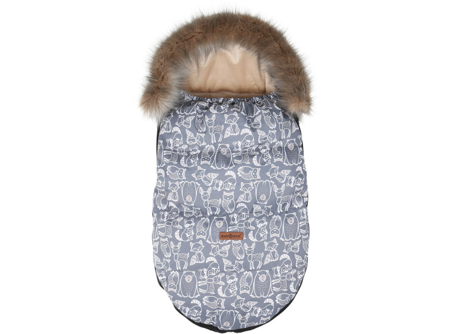 Detský fusak do kočíka BABYMAM Premium - Boho/béžový