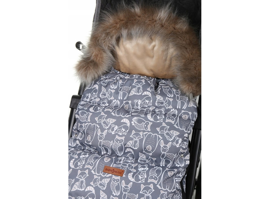 Detský fusak do kočíka BABYMAM Premium - Boho/béžový