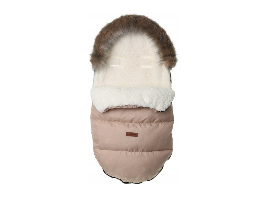 Detský fusak do kočíka BABYMAM Premium - Cappuccino/baránok ecru