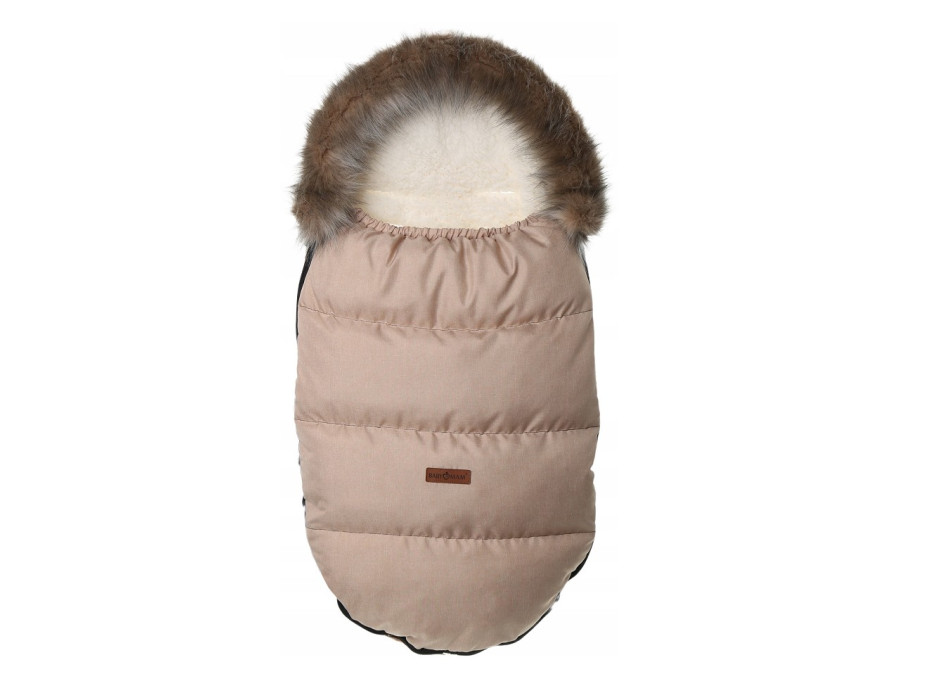 Detský fusak do kočíka BABYMAM Premium - Cappuccino/baránok ecru