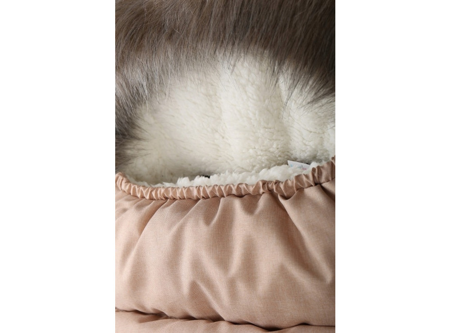 Detský fusak do kočíka BABYMAM Premium - Cappuccino/baránok ecru