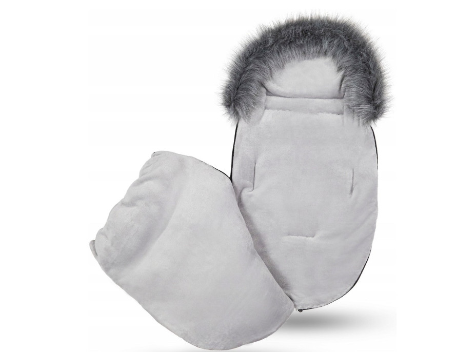 Detský fusak do kočíka BABYMAM Premium - Levanduľová záhrada/sivý