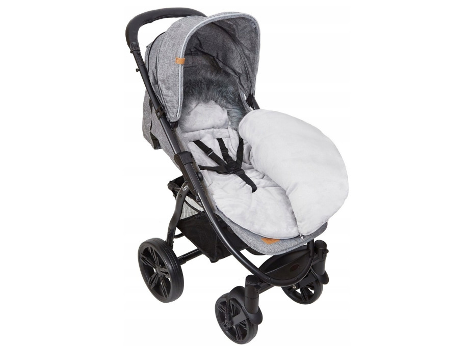 Detský fusak do kočíka BABYMAM Premium - Levanduľová záhrada/sivý