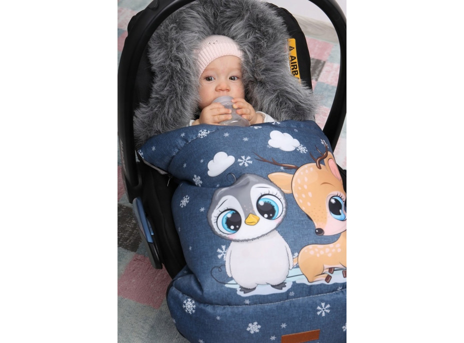 Detský fusak do kočíka BABYMAM Premium - Najlepší priateľ/sivý