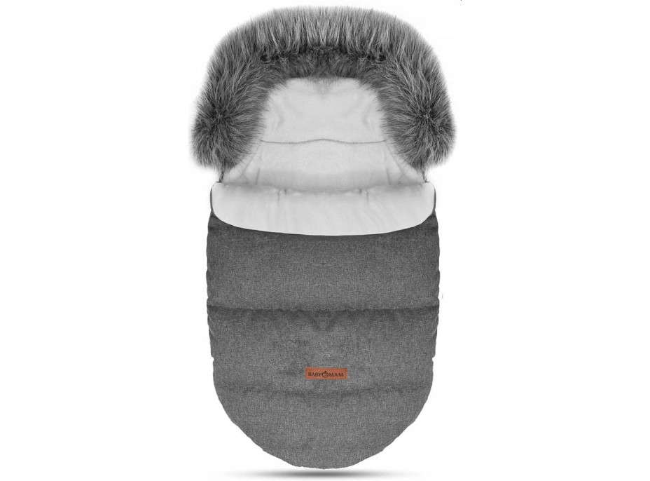 Detský fusak do kočíka BABYMAM Premium - tmavo šedý melange