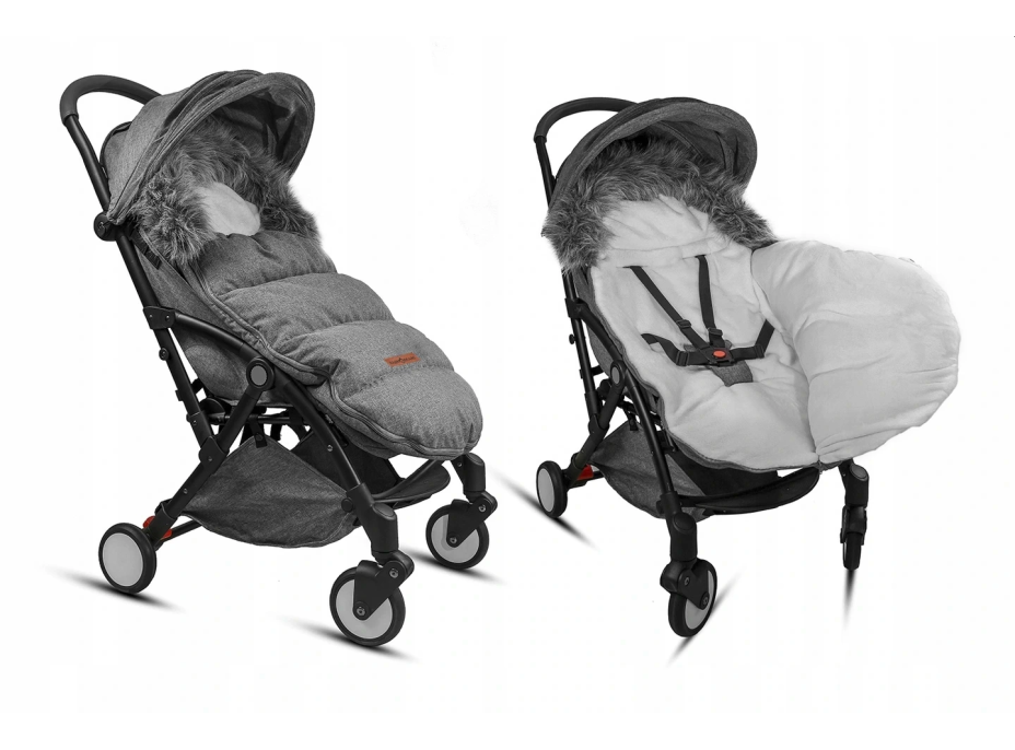 Detský fusak do kočíka BABYMAM Premium - tmavo šedý melange