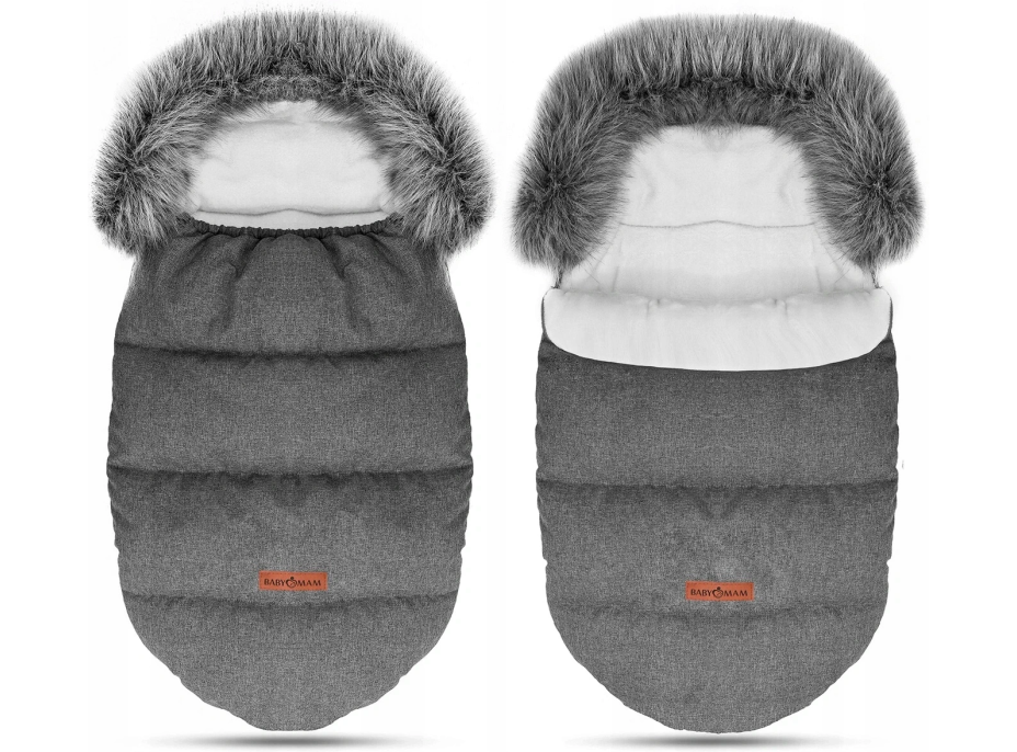 Detský fusak do kočíka BABYMAM Premium - tmavo šedý melange