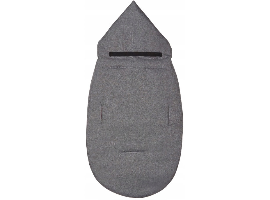 Detský fusak s kapucňou BABYMAM Soft Nature - tmavo šedý melange/sivá minky