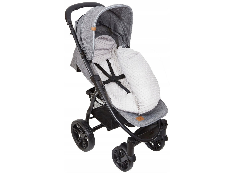 Detský fusak s kapucňou BABYMAM Soft Nature - tmavo šedý melange/sivá minky