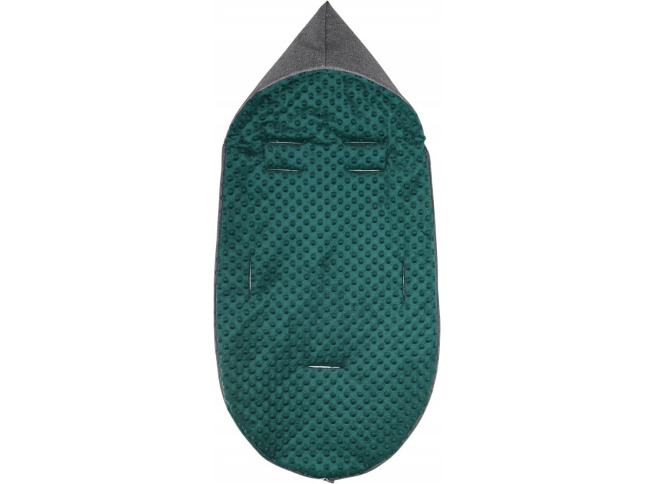 Detský fusak s kapucňou BABYMAM Soft Nature - tmavo šedý melange/tmavo zelená minky