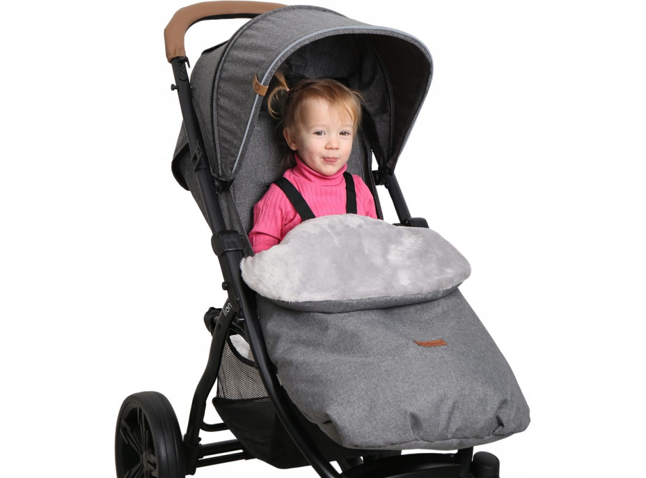 Detský fusak na športový kočík BABYMAM - tmavo šedý melange