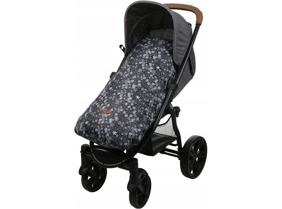 Detský fusak na športový kočík BABYMAM - Vločky/sivý