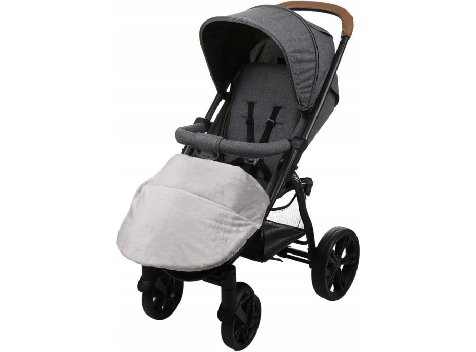 Detský fusak na športový kočík BABYMAM - Vločky/sivý