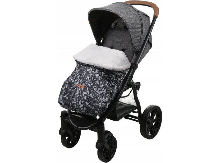 Detský fusak na športový kočík BABYMAM - Vločky/sivý