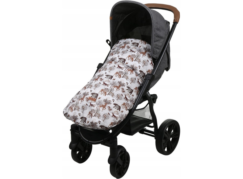 Detský fusak na športový kočík BABYMAM - Zimný les/cappuccino
