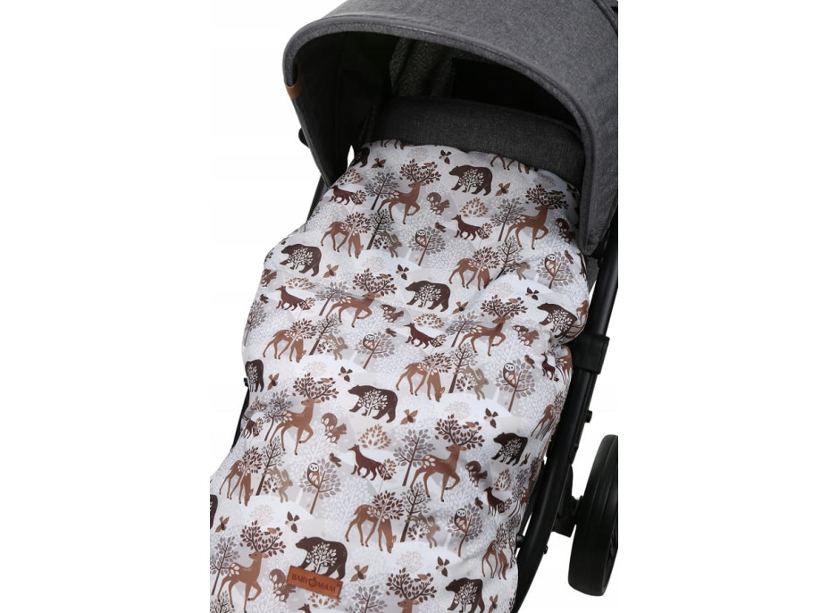 Detský fusak na športový kočík BABYMAM - Zimný les/cappuccino