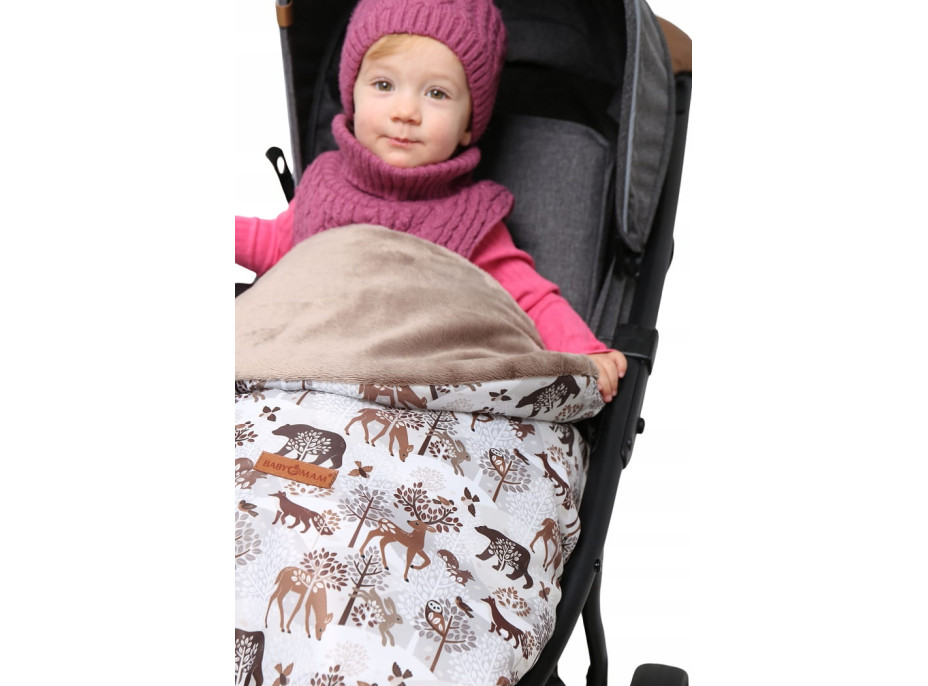 Detský fusak na športový kočík BABYMAM - Zimný les/cappuccino