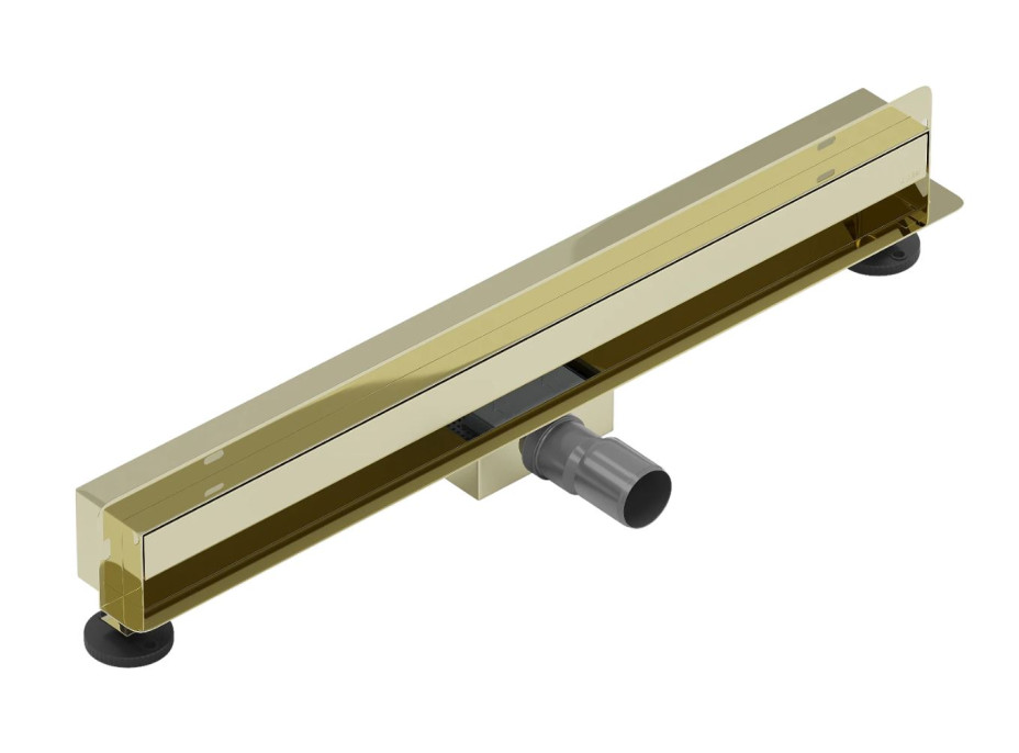 Sprchový žľab do steny MEXEN FLAT WALL 2v1 - zlatý, 1530060, 60 cm