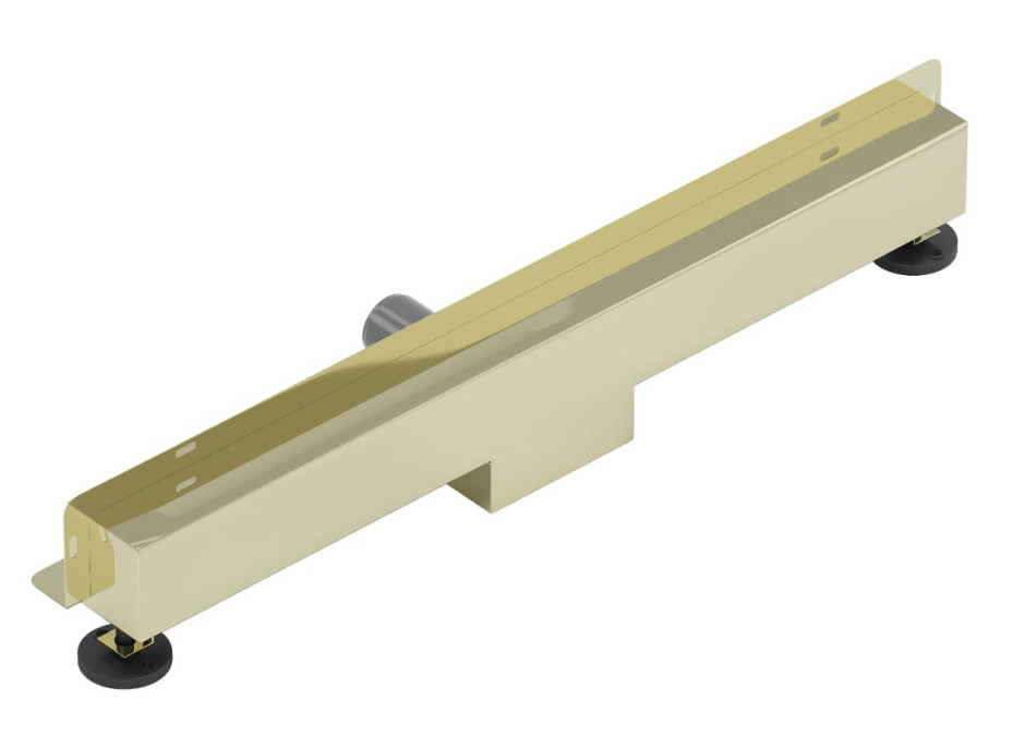 Sprchový žľab do steny MEXEN FLAT WALL 2v1 - zlatý, 1530060, 60 cm