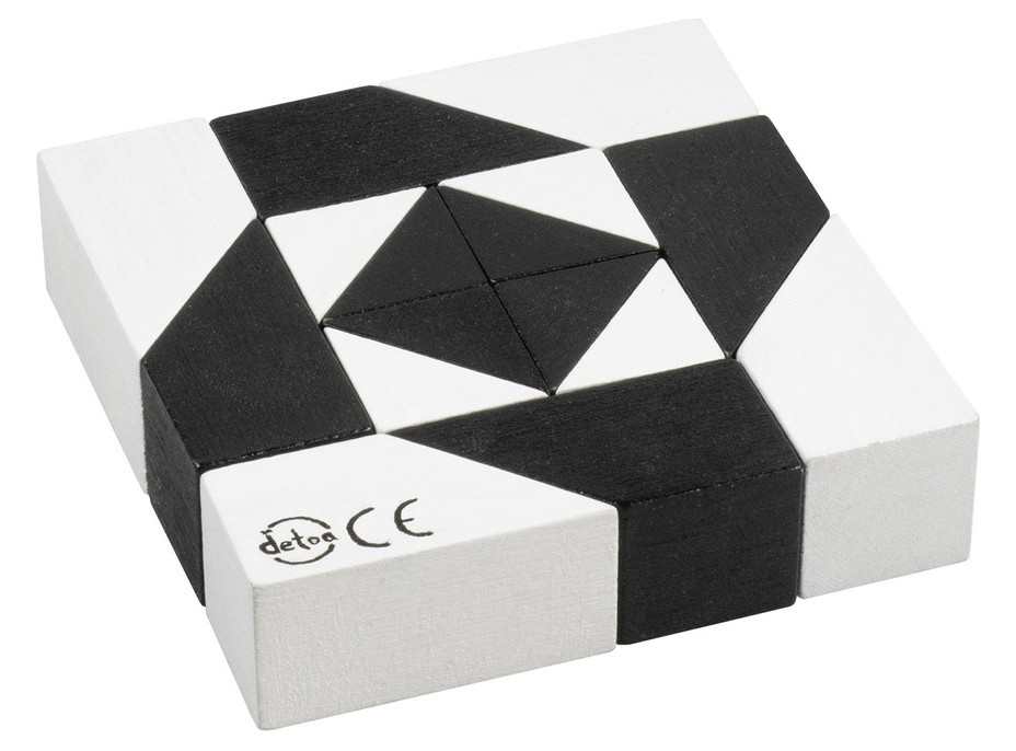 Detoa Hlavolam Tangram čiernobiely