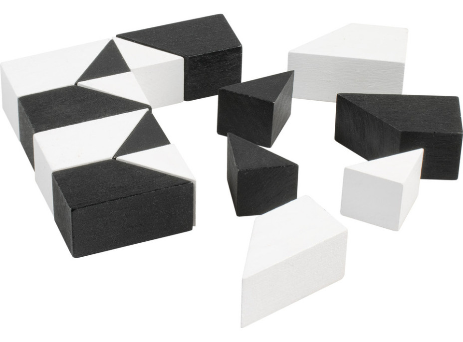 Detoa Hlavolam Tangram čiernobiely
