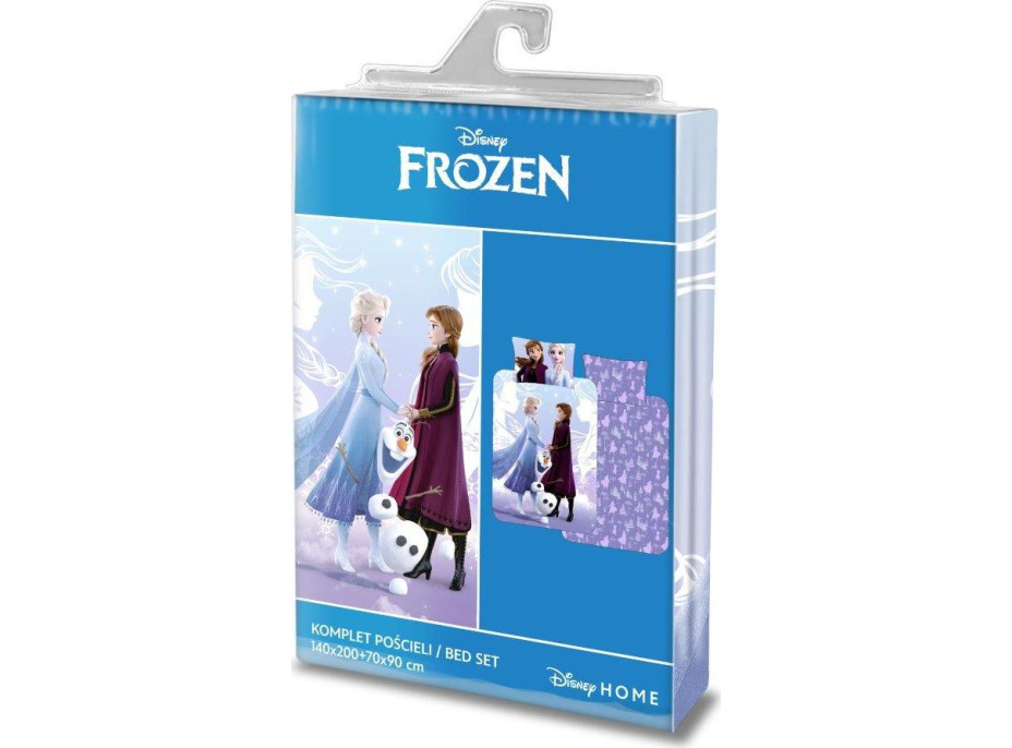 Detské bavlnené obliečky FROZEN Anna, Elsa a Olaf - 140x200 cm