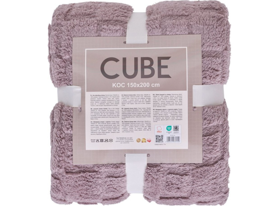 Deka prehoz CUBE 150x200 cm - staroružová