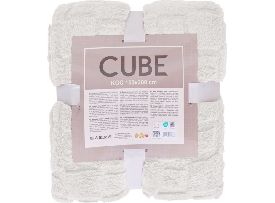 Deka prehoz CUBE 150x200 cm - krémová