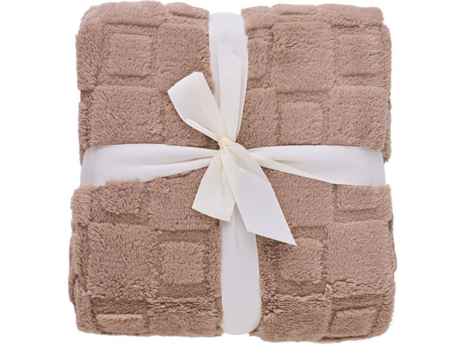 Deka prikrývka CUBE 150x200 cm - mocca