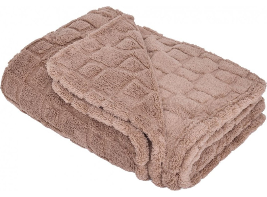 Deka prikrývka CUBE 150x200 cm - mocca