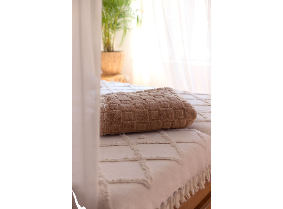 Deka prikrývka CUBE 150x200 cm - mocca