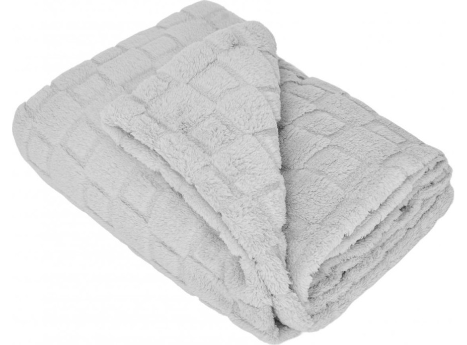 Deka prehoz CUBE 150x200 cm - strieborná