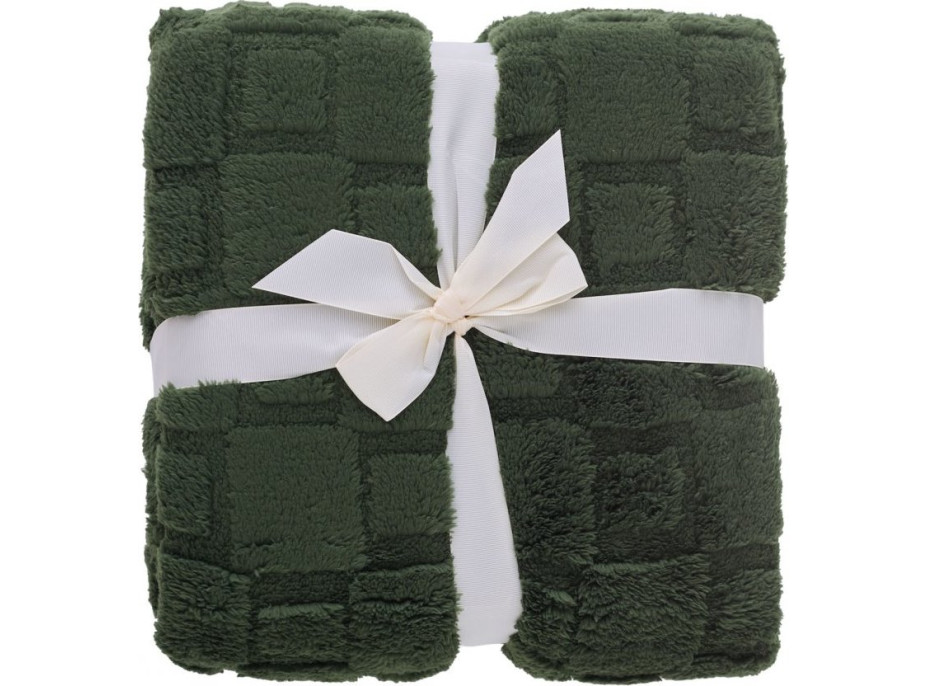 Deka prehoz CUBE 150x200 cm - tmavo zelená