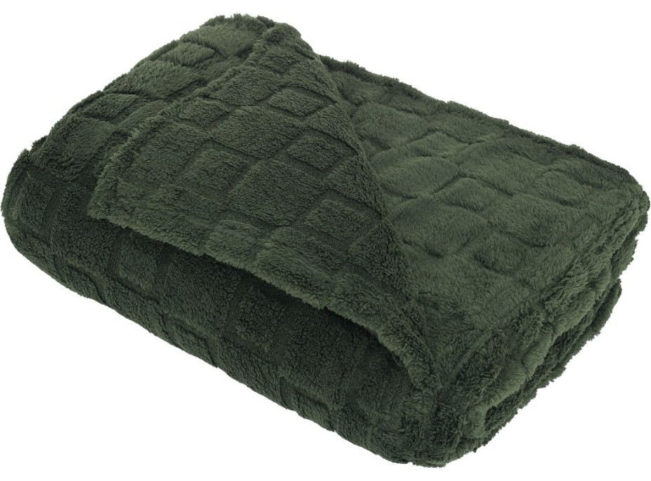 Deka prehoz CUBE 150x200 cm - tmavo zelená