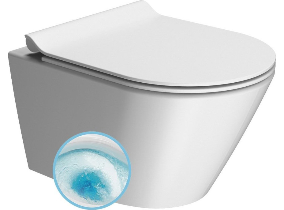 GSI KUBE X závesná WC misa, GeniusFlush, 36x50cm, biela dual-mat 941209