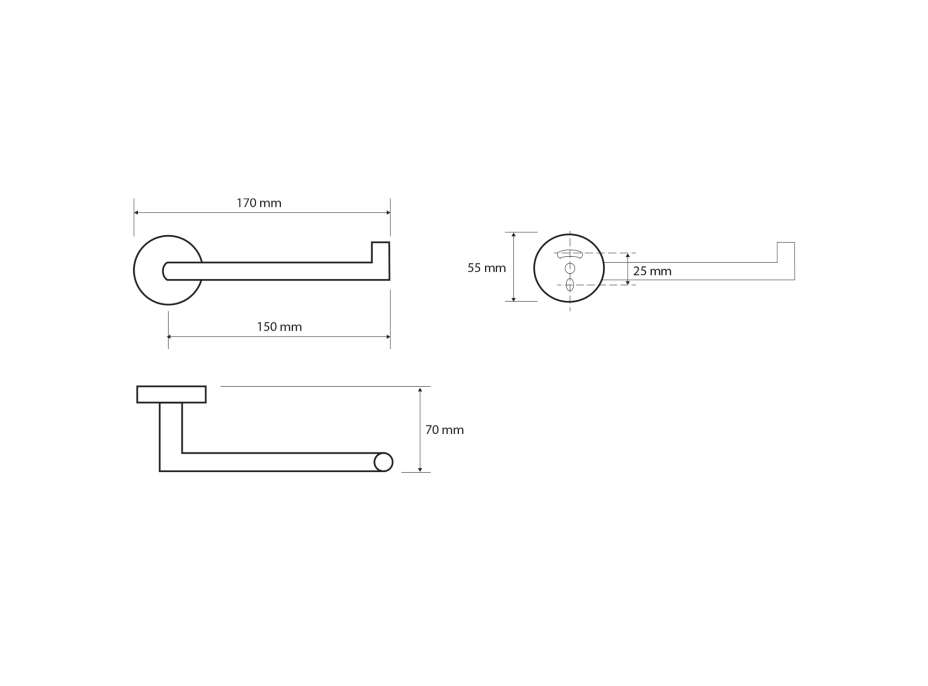 Sapho X-ROUND COPPER držiak toaletného papiera, meď mat XR703PG