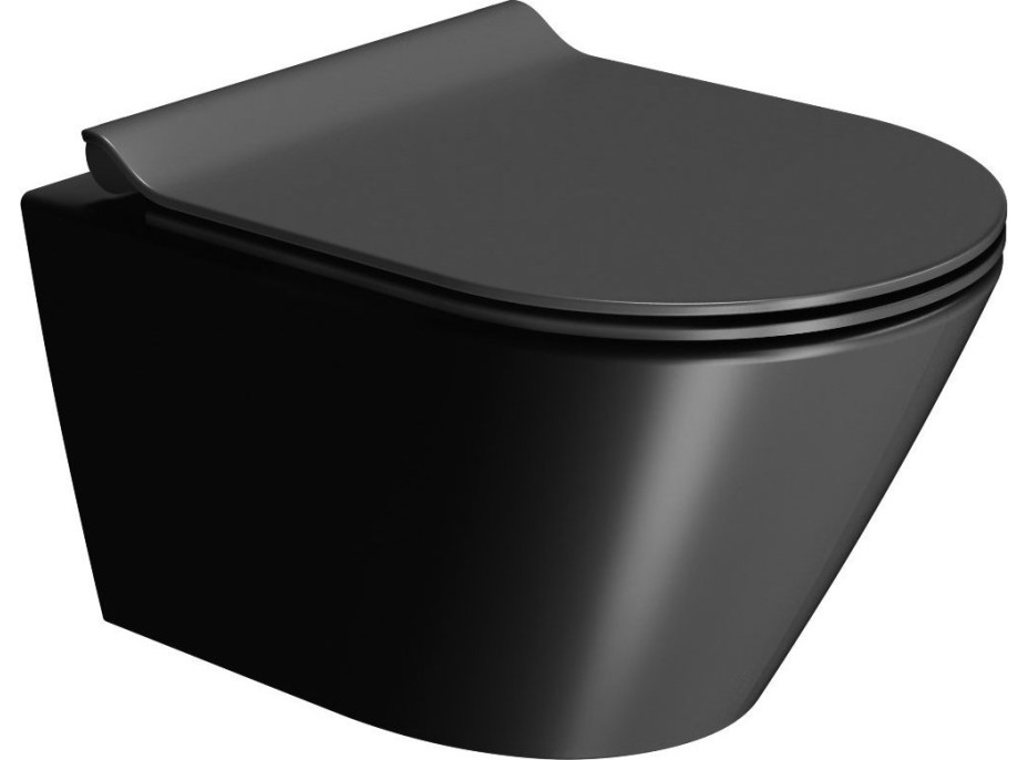 GSI KUBE X závesná WC misa, GeniusFlush, 36x50cm, čierna dual-mat 941226