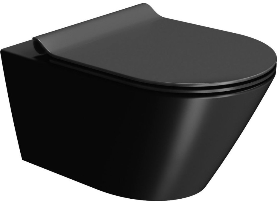 GSI KUBE X závesná WC misa, GeniusFlush, 36x55cm, čierna dual-mat 941326