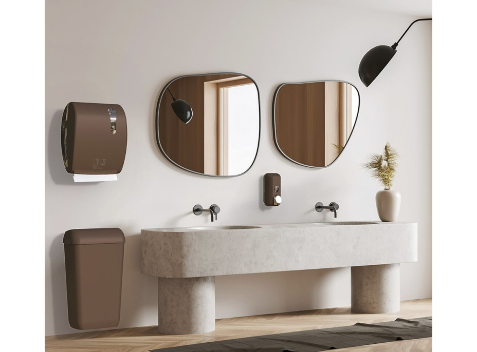 MARPLAST ECOLORED odpadkový kôš nástenný s vekom 23l, ABS, Soft Touch, hnedá A74020DB