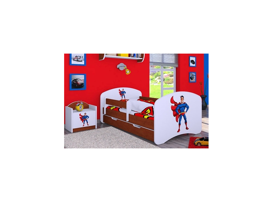 Detská posteľ so šuplíkom 160x80cm SUPERMAN, modrá