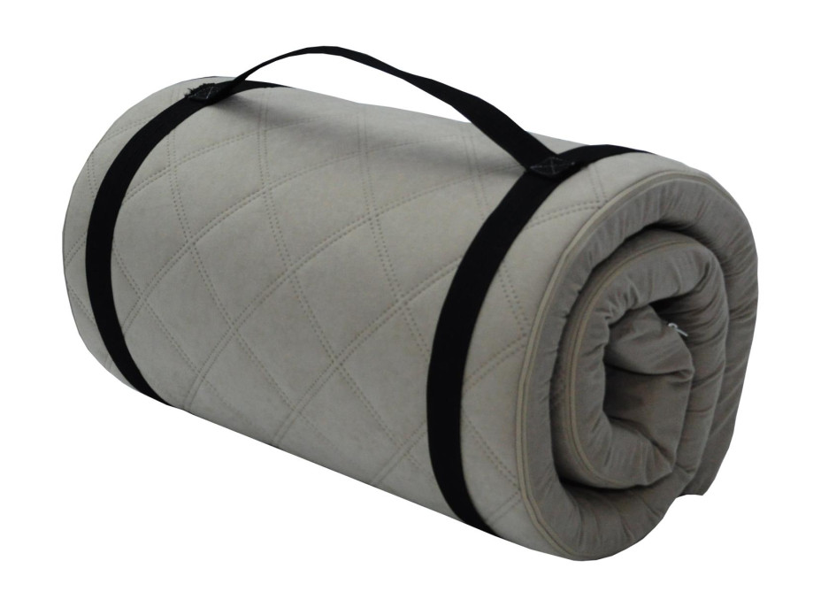 Cestovný turistický prešívaný matrac 198x60x5 cm - béžový