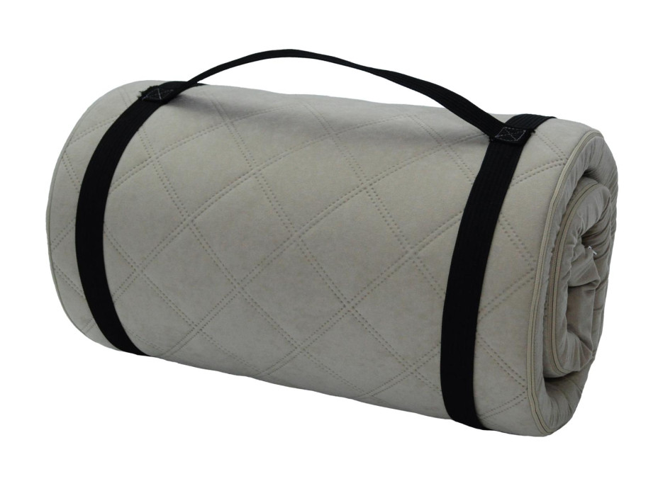 Cestovný turistický prešívaný matrac 198x60x5 cm - béžový